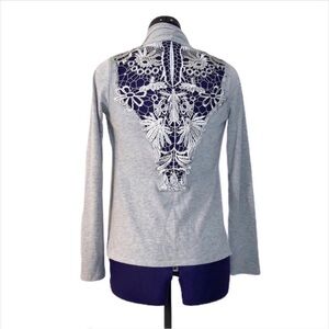 Light Gray Lace Long Sleeve Top